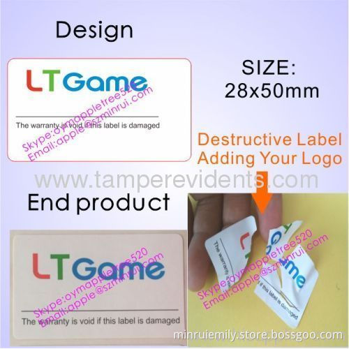 Custom Rectangular Warranty Void Stickers,destructive Warranty Sticker,warranty Void If Seal Removed Or Damaged Sticker 